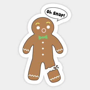 Cute Gingerbread Oh Snap Funny Kawaii Christmas Sticker